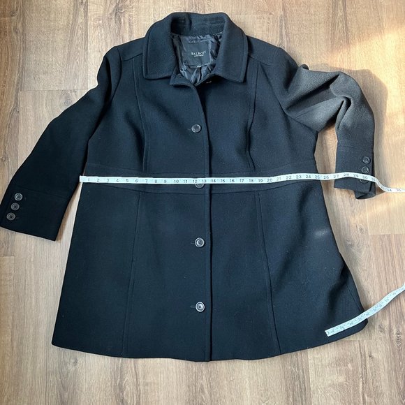 EUC Talbots Black Wool Blend Car Coat Sz XL - Picture 9 of 15
